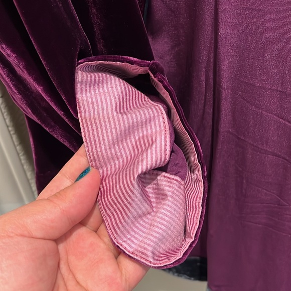 Goody Goody California Sz XL velvet rosette jacket silk Grey Purple flowers - Picture 7 of 7